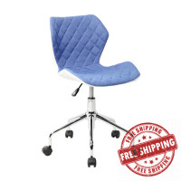Techni Mobili RTA-3236-BL Modern Height Adjustable Office Task Chair, Blue